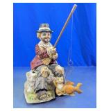 Vintage WACO Porcelain Fishing Hobo Clown Musical