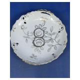 Gold Rose China Floral Serving Plate