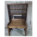 Rustic Wooden Desk with Hutch and Drawers