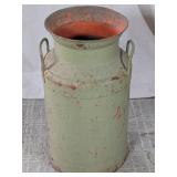 Vintage Painted Metal 19-Inch Milk Can