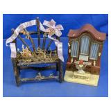 Miniature Organ & Twig Bench Decor