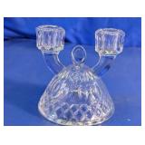 Elegant Pressed Glass Double Candelabra