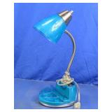 Blue Flexible Gooseneck Desk Lamp w/Organizer