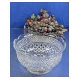 Clear Pressed Glass Footed Bowls
