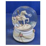 Vintage Carousel Horse Musical Snow Globe
