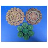 Vintage Boho Coasters & Trivet Trio
