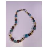 Multi Stone Beaded Chunky Toggle Clasp Necklace