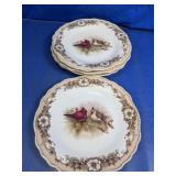 Vintage Christmas Cardinal Ceramic Plates Duo