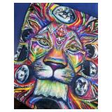 Colorful Lion Print Throw Blanket