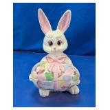 Ceramic Easter Bunny Covered Candy Dish