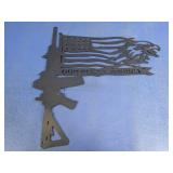 "God Bless America" Metal Rifle Flag Wall Art