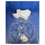 Texas Shaped & Round Divided Serving Trays