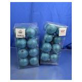 Blue Glitter Shatterproof Ornaments
