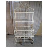 Vintage Wrought Iron & Rattan Baker