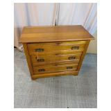 Vintage 3-Drawer Tiger Oak Dresser Chest