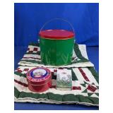Holiday Tins & Textile Decor Lot