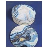 Blue Swirl Round Coaster Set