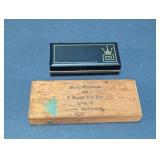 Vintage Swank Jewelry & Wooden USO Cigar Box