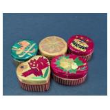 Vintage Woven Straw Inlay Trinket Boxes Lot