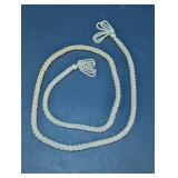Vintage Faux Pearl Woven Rope Lariat Necklace