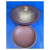 Wooden Decorative Bowl Set Brown Speckled