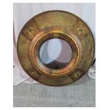 Vintage Textured Gold Tone Metal Mirror Frame