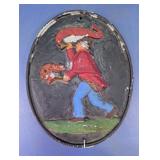 Cast Iron Oval Town Crier Wall Plaque
