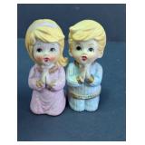 Praying Boy and Girl Ceramic Figurines Set