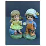 Vintage Ceramic Boy and Girl Figurines