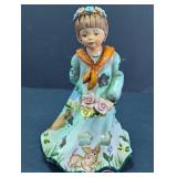 Girl with Flowers Candle Holder