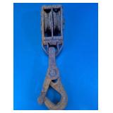 Rustic Double Pulley Hook Block