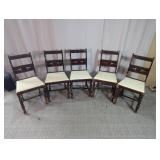 Vintage Wood Dining Chairs Set