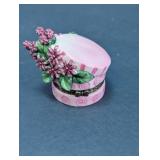 July Larkspur Ceramic Hinged Trinket Box