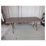 Vintage Faux Wood Folding Utility Table