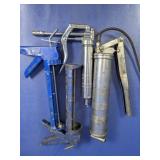 Assorted Grease Guns and Caulking Gun Tool