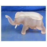 Frosted Glass Elephant Trinket Box