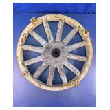 Vintage Wood and Metal Wagon Wheel
