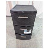 Sterlite 3-Drawer Weave Storage Tower Espresso