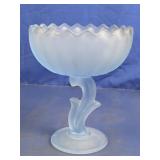 Frosted Glass Compote Pedestal Bowl