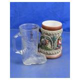 Beer Stein And Glass Boot Mug Lot