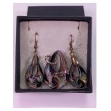 Genuine Murano Glass Matching Earring and P