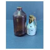 Vintage Amber Glass Bottle & Nightlight