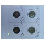 Lot of 4 U.S 35% Silver War Nickels