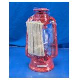 Red Metal Kerosene Lantern with Replacement Wicks