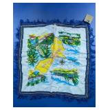 Vintage Island of Guam Souvenir Map Silk Scarf