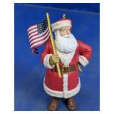Patriotic Santa Christmas Ornament