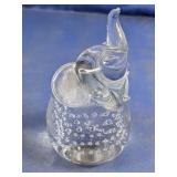 Clear Glass Elephant Figurine Paperweight