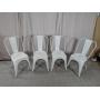 White Metal Dining Chairs Set