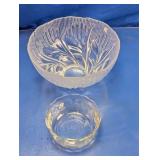Clear Glass Floral and Scalloped Bowl Lot