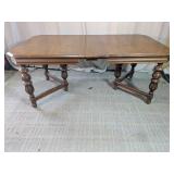 Wooden Dining Table with Extension Leaf 74'